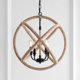 Marigold 4-Light 20" Adjustable Globe Metal/Rope LED Pendant