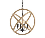 Marigold 4-Light 20" Adjustable Globe Metal/Rope LED Pendant