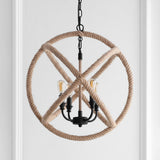 Marigold 4-Light 20" Adjustable Globe Metal/Rope LED Pendant
