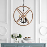 Marigold 4-Light 20" Adjustable Globe Metal/Rope LED Pendant