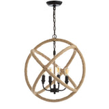 Marigold 4-Light 20" Adjustable Globe Metal/Rope LED Pendant