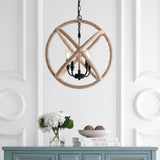 Marigold 4-Light 20" Adjustable Globe Metal/Rope LED Pendant
