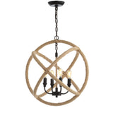 Marigold 4-Light 20" Adjustable Globe Metal/Rope LED Pendant