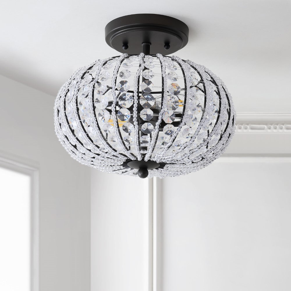 Delos 11.7" Metal /Acrylic LED Semi-Flush Mount