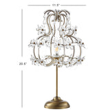 Sinoto 20.5" Crystal Flower Beaded Girandole Metal/Acrylic LED Table Lamp