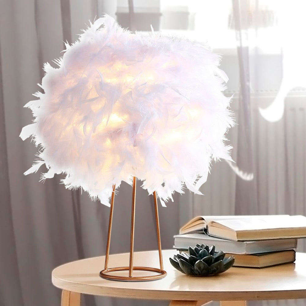 Firuz 16" Feather Metal LED Table Lamp