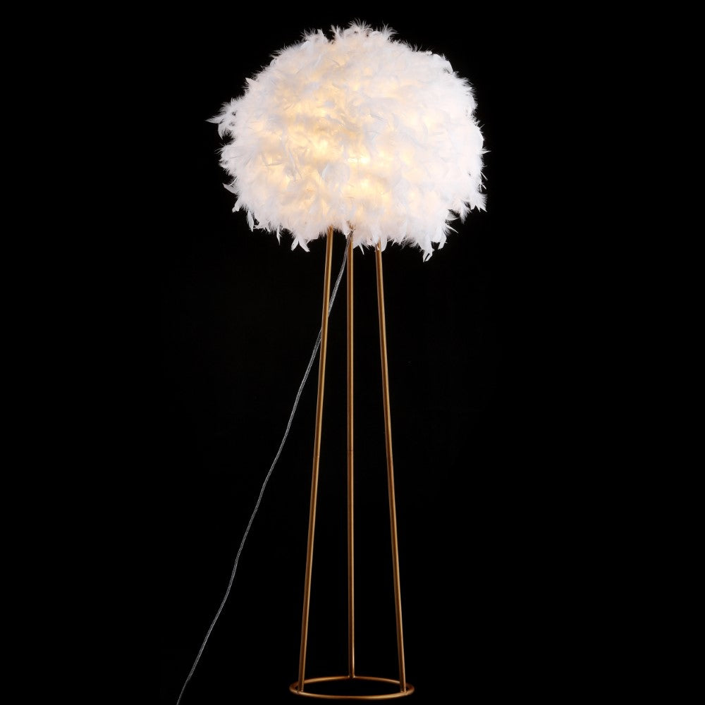 Rosy 52" Feather Metal LED Floor Lamp