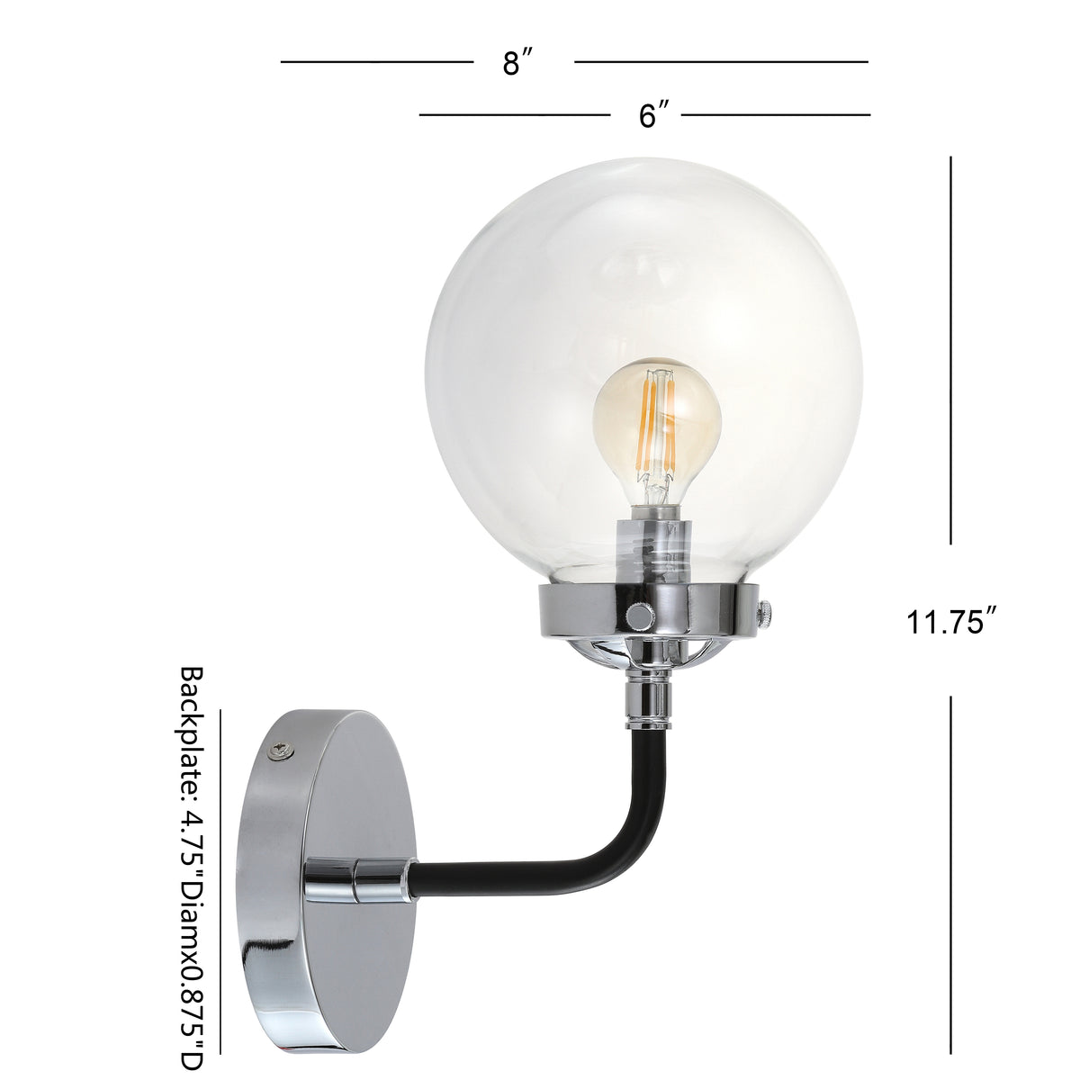 Iris Brass Vanity Wall Sconce Clear