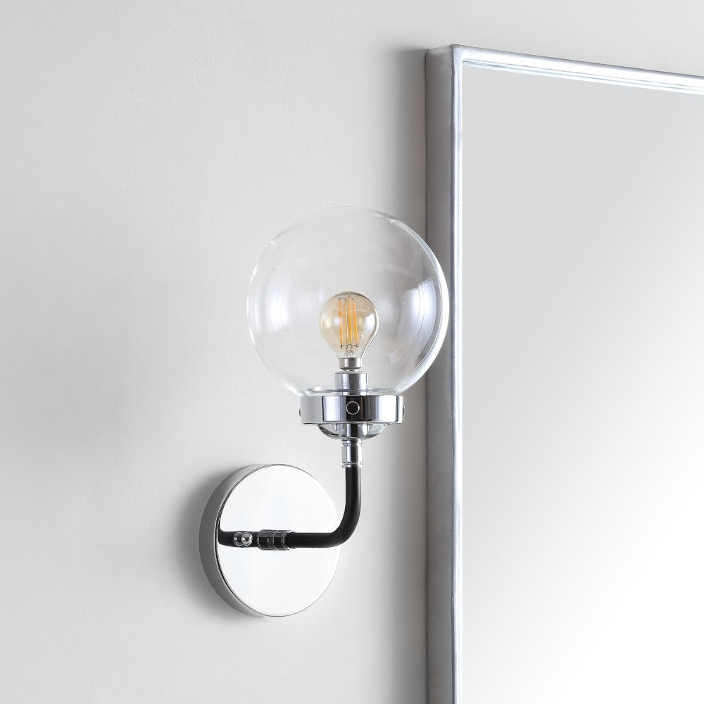Iris Brass Vanity Wall Sconce Clear
