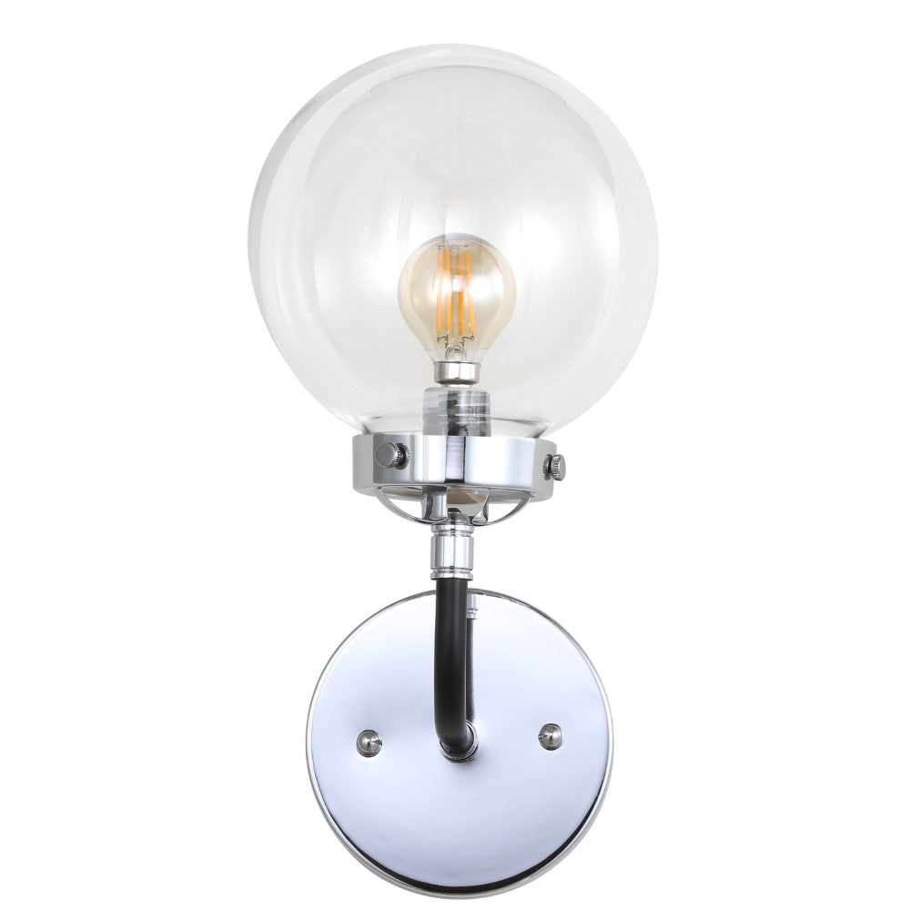 Iris Brass Vanity Wall Sconce Clear