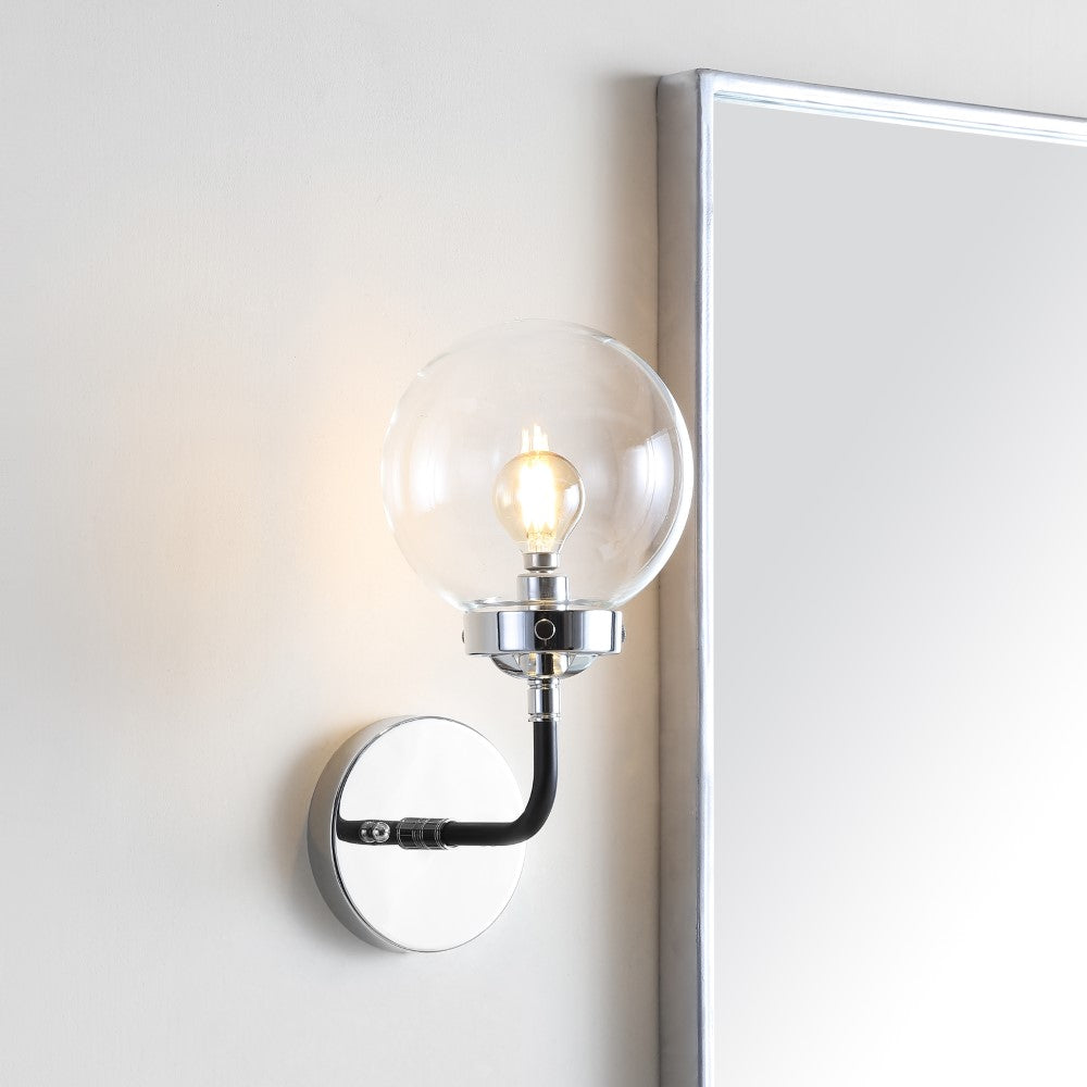 Iris Brass Vanity Wall Sconce Clear