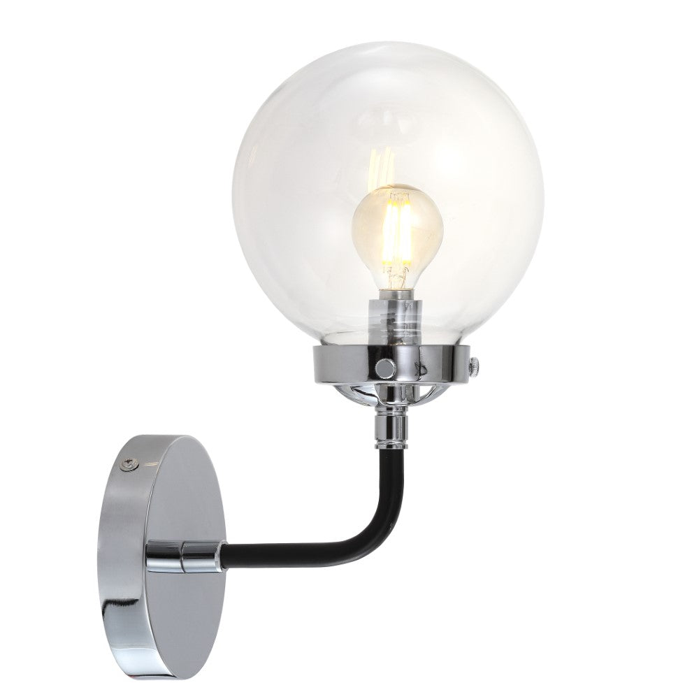 Iris Brass Vanity Wall Sconce Clear