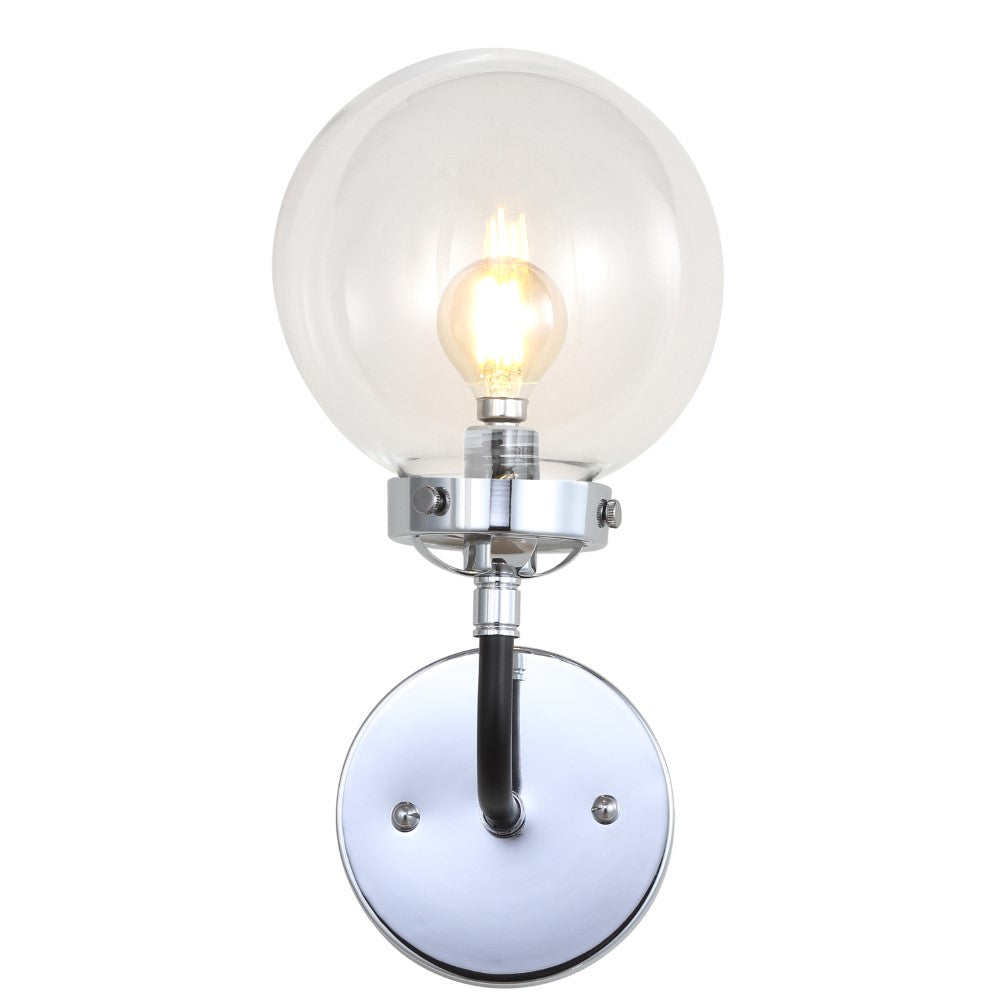 Iris Brass Vanity Wall Sconce Clear