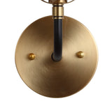 Iris Brass Vanity Wall Sconce Frosted