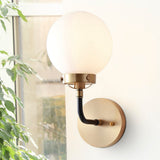 Iris Brass Vanity Wall Sconce Frosted