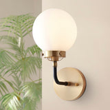 Iris Brass Vanity Wall Sconce Frosted