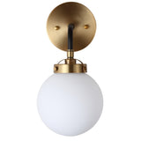 Iris Brass Vanity Wall Sconce Frosted