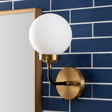 Iris Brass Vanity Wall Sconce Frosted