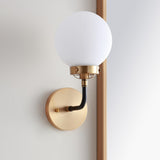 Iris Brass Vanity Wall Sconce Frosted
