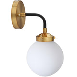 Iris Brass Vanity Wall Sconce Frosted