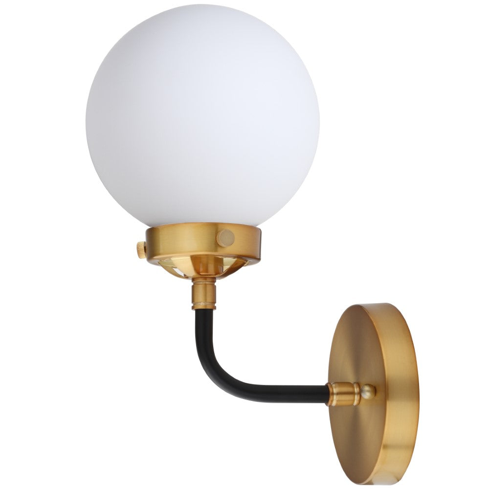 Iris Brass Vanity Wall Sconce Frosted