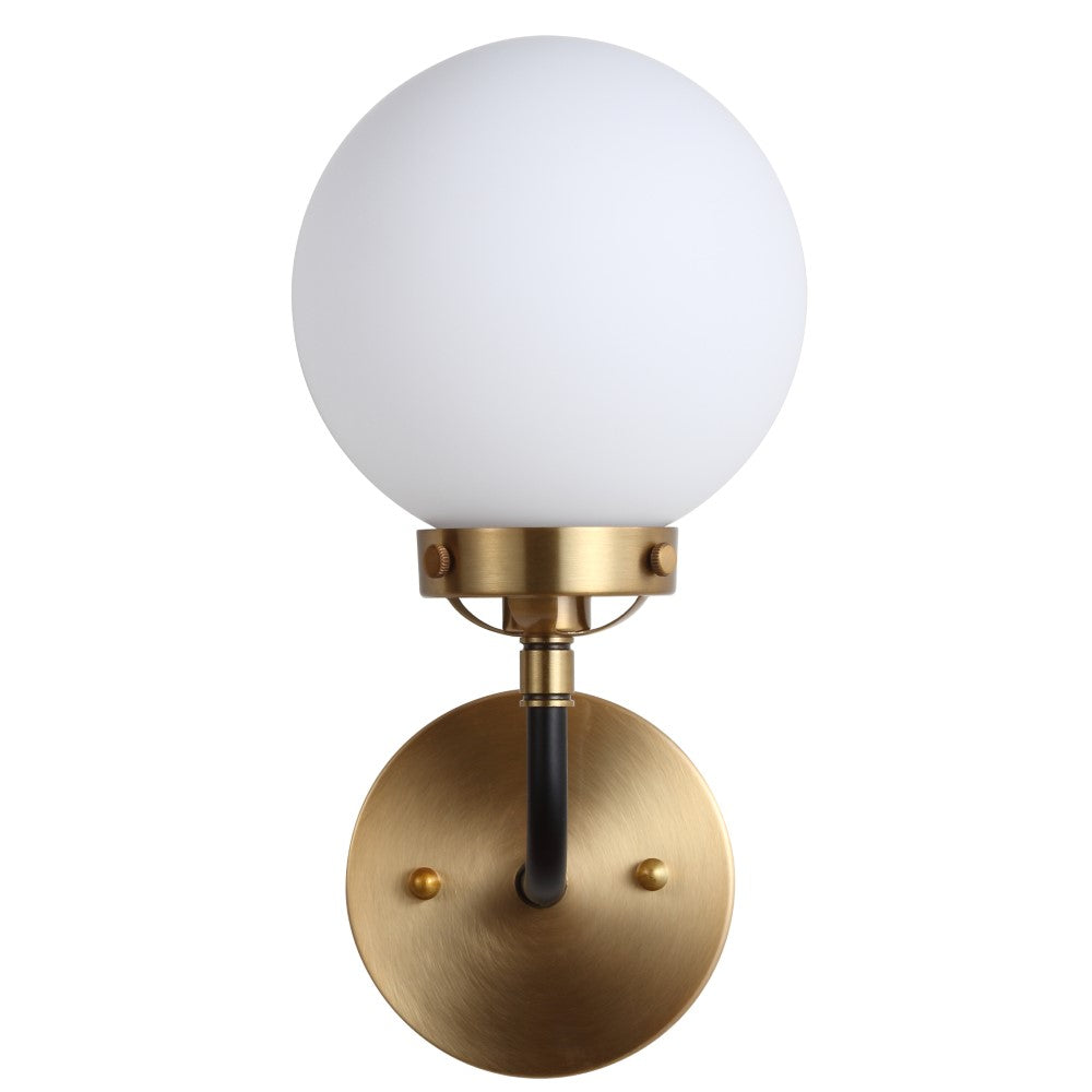 Iris Brass Vanity Wall Sconce Frosted