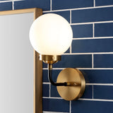 Iris Brass Vanity Wall Sconce Frosted