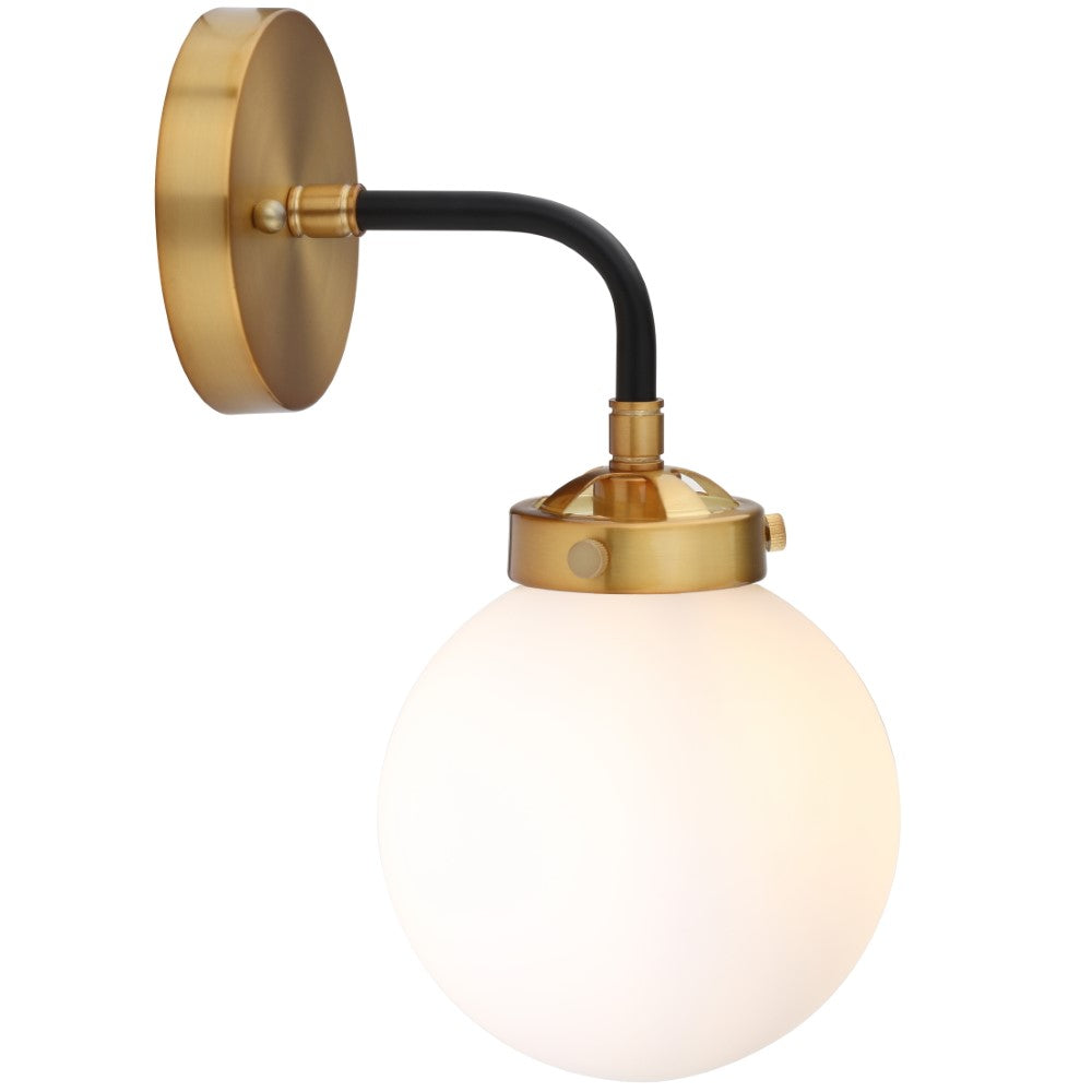 Iris Brass Vanity Wall Sconce Frosted