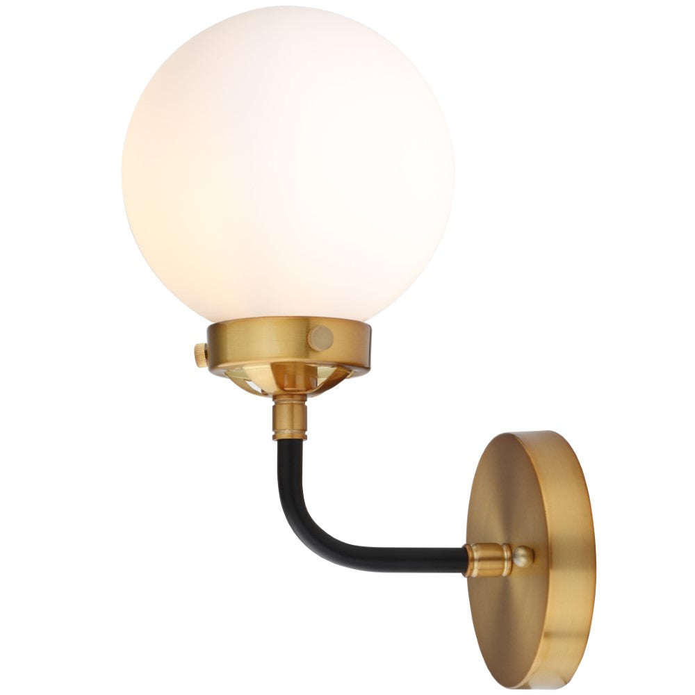 Iris Brass Vanity Wall Sconce Frosted
