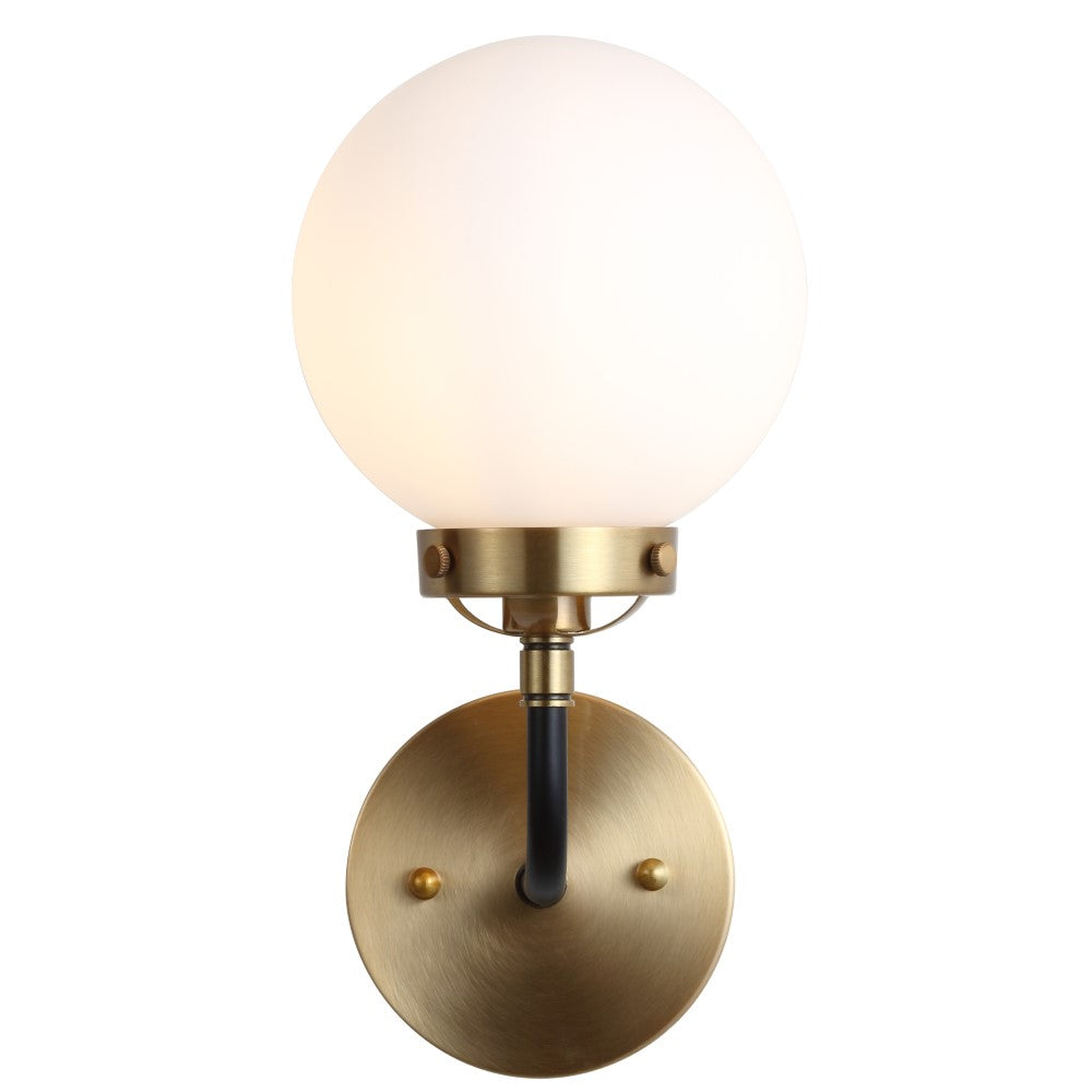 Iris Brass Vanity Wall Sconce Frosted