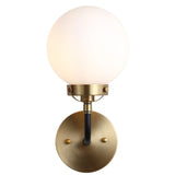 Iris Brass Vanity Wall Sconce Frosted