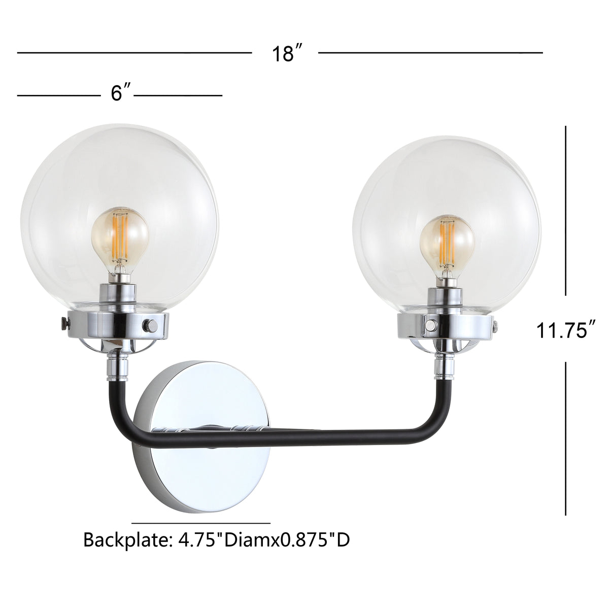 Iris Brass Vanity Wall Sconce Clear