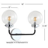 Iris Brass Vanity Wall Sconce Clear