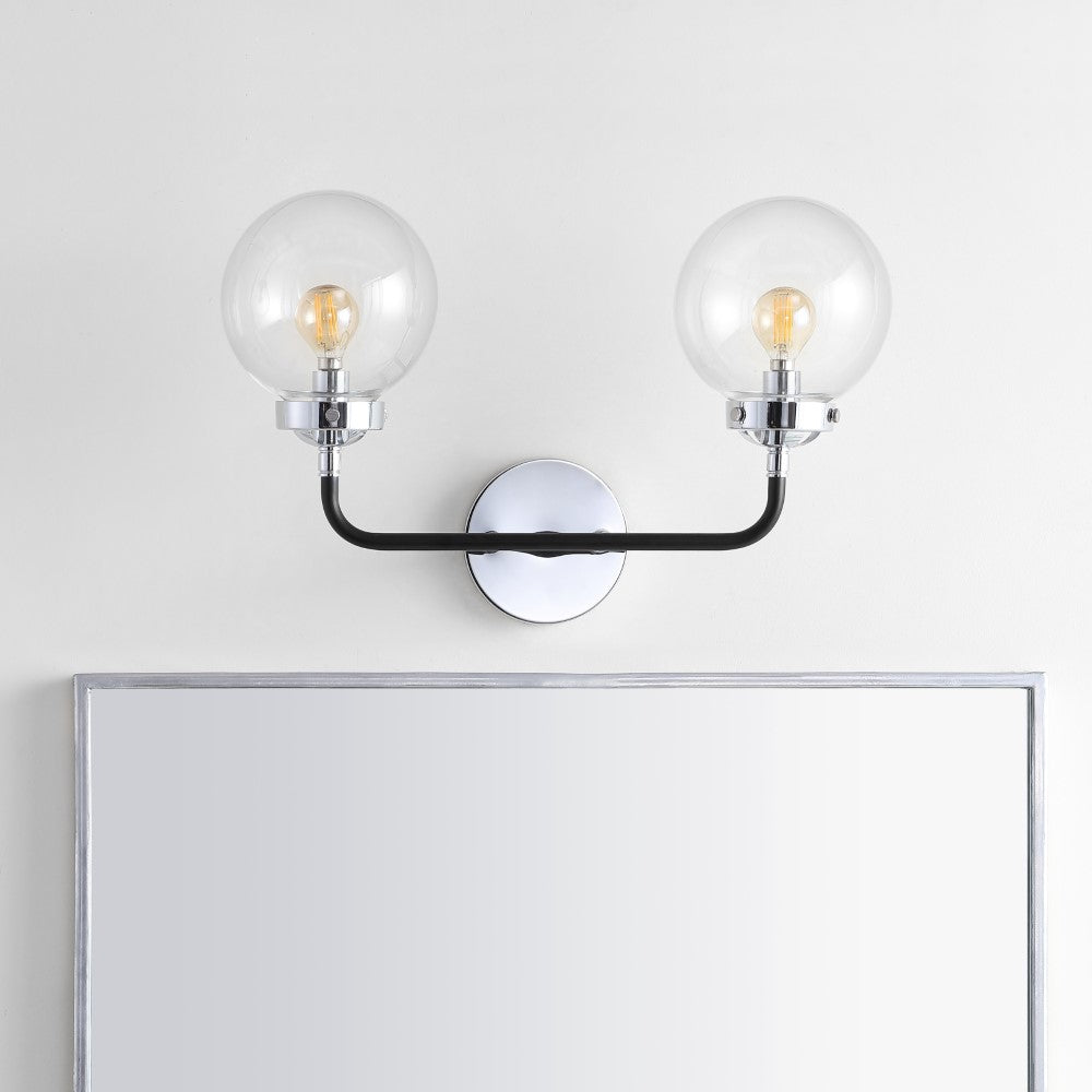 Iris Brass Vanity Wall Sconce Clear