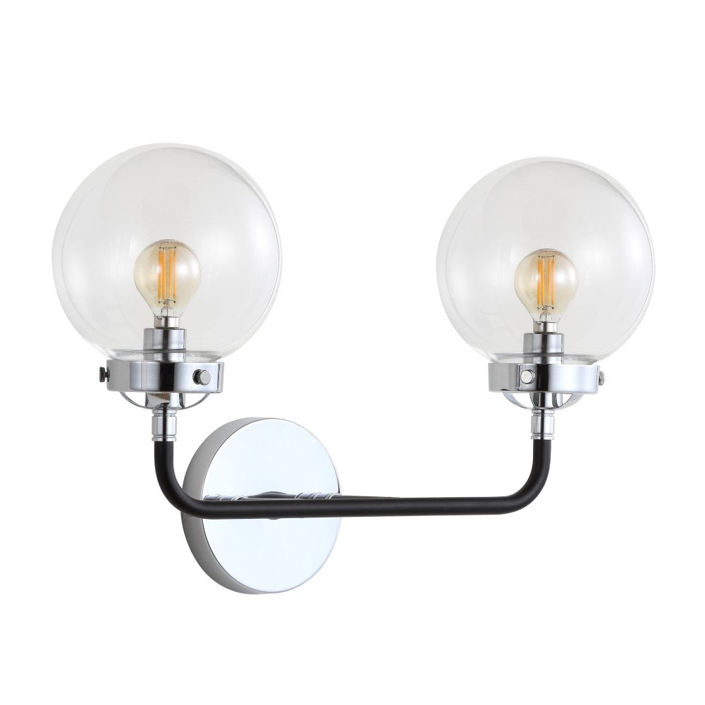 Iris Brass Vanity Wall Sconce Clear