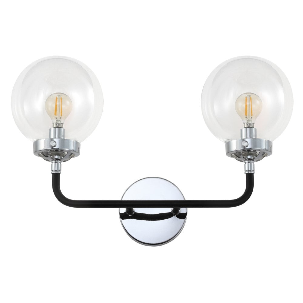 Iris Brass Vanity Wall Sconce Clear