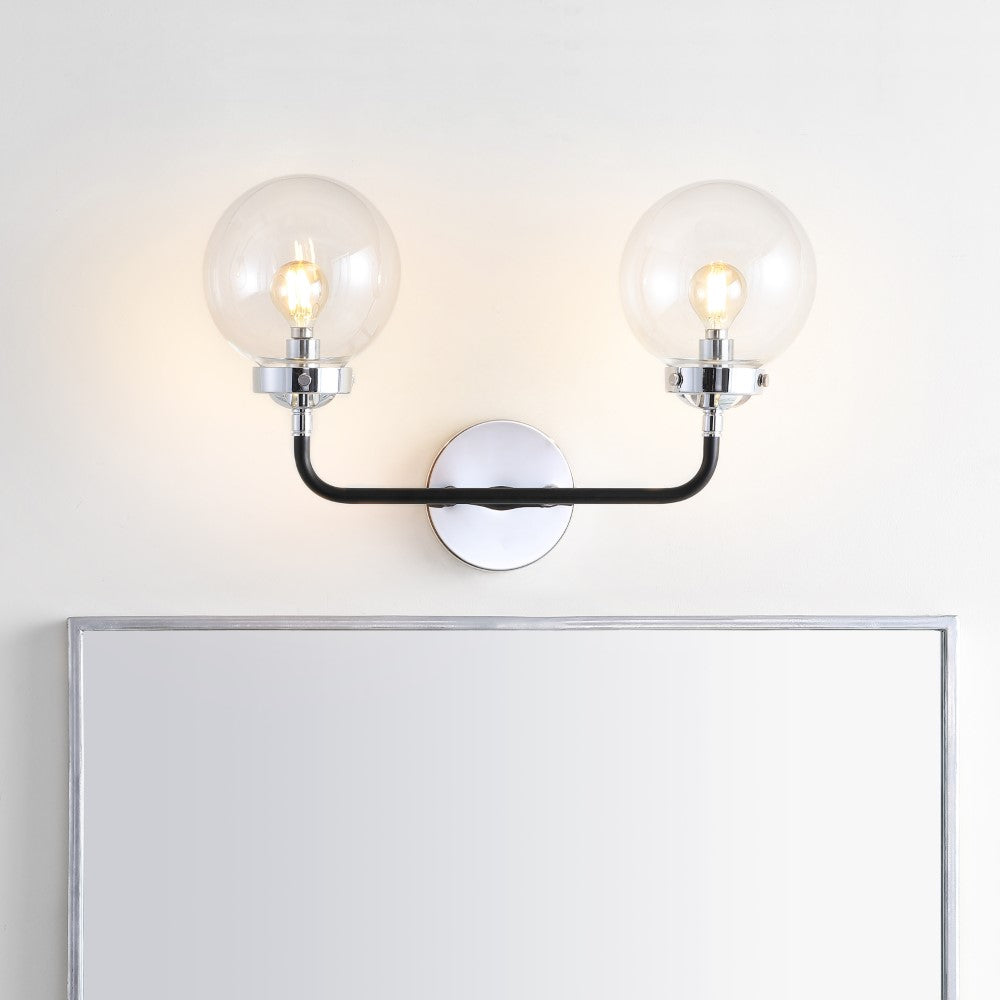 Iris Brass Vanity Wall Sconce Clear