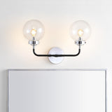 Iris Brass Vanity Wall Sconce Clear