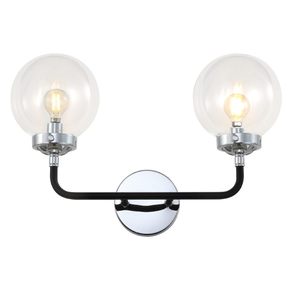 Iris Brass Vanity Wall Sconce Clear