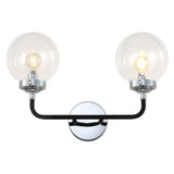 Iris Brass Vanity Wall Sconce Clear