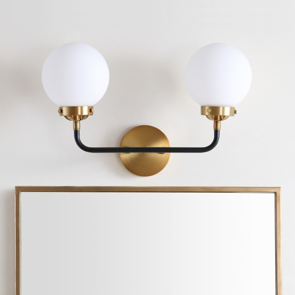 Iris Brass Vanity Wall Sconce Frosted