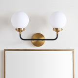 Iris Brass Vanity Wall Sconce Frosted