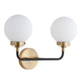 Iris Brass Vanity Wall Sconce Frosted