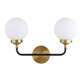 Iris Brass Vanity Wall Sconce Frosted