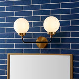 Iris Brass Vanity Wall Sconce Frosted