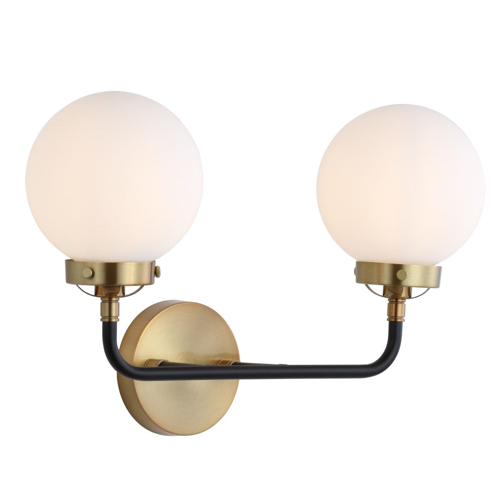Iris Brass Vanity Wall Sconce Frosted