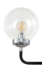 Iris Brass Vanity Wall Sconce Clear