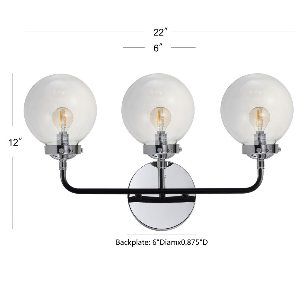Iris Brass Vanity Wall Sconce Clear