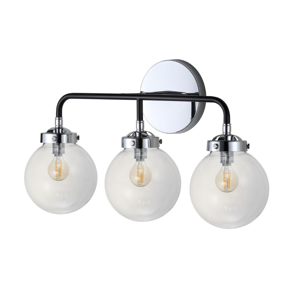 Iris Brass Vanity Wall Sconce Clear
