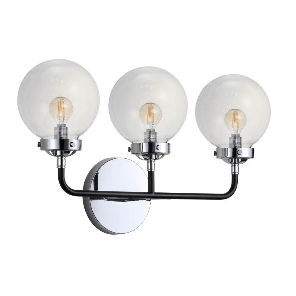 Iris Brass Vanity Wall Sconce Clear